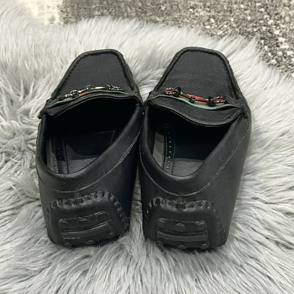 Moderno Italy Design Men's Horsebit & Black Loafers‎ Size 9